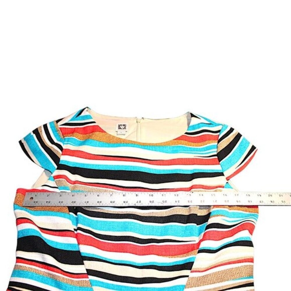 Anne Klein Multicolor Striped Fit & Flare Dress Size 14 Large - Picture 7 of 11